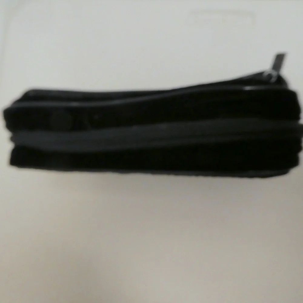 CHANEL BLACK VELVET ZIP MAKEUP travel BAG LOGO LINED pouch NWOT